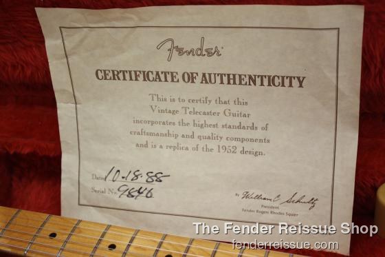 1988 Fender '52 Reissue Telecaster SOLD — 003 6